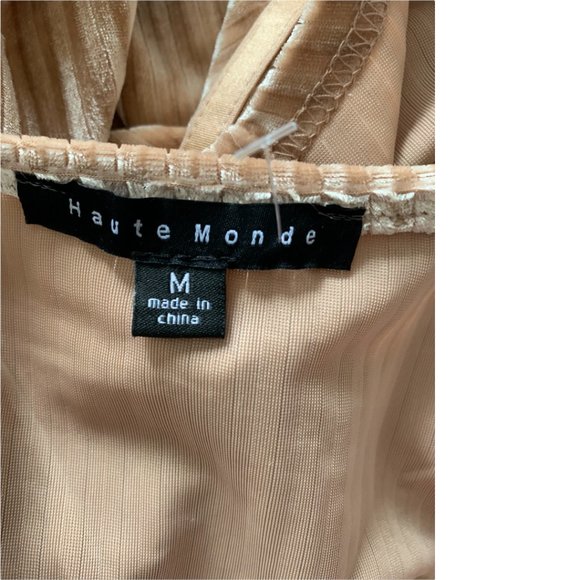 Haute Monde Women's Velvet Corset crop top with long sleeves size Medium New - Picture 5 of 5